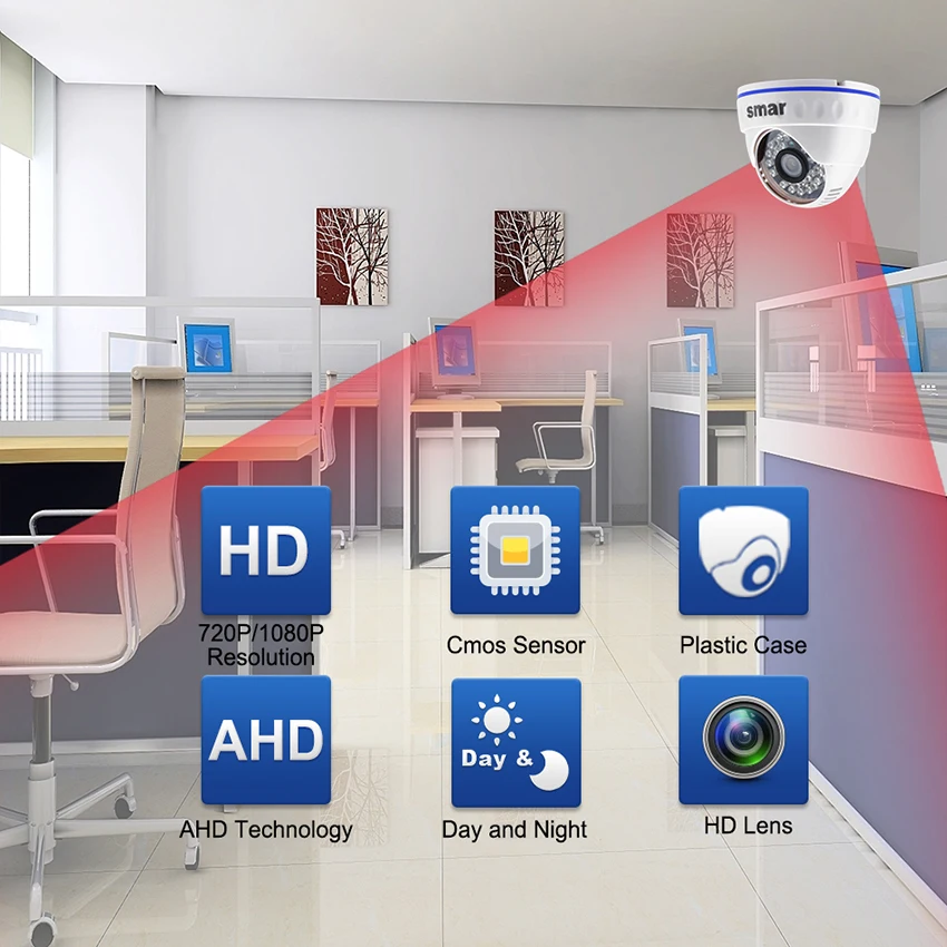 AHD камера 720P/1080P CCTV Домашняя безопасность HD 1MP/2.0MP ночное видение Крытый видео