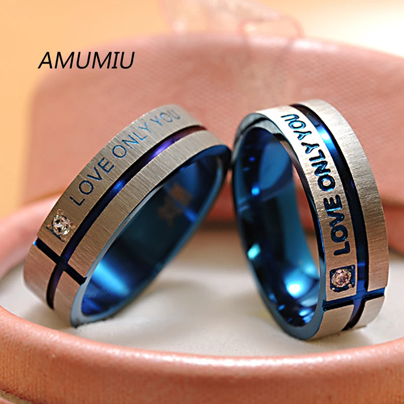 AMUMIU модные ювелирные изделия 316L из нержавеющей стали простой круг &quotLove Only You&quot