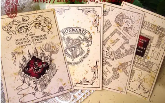 Harry Potter Postcardmarauders Map Postcard4pcs A Set W Harry