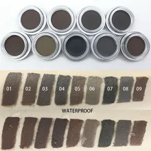 Бренд Профессиональный 9 цветов бровей оттенок макияж водонепроницаемый помпон стойкий гель для ногтей 3D натуральный коричневый корректор для бровей крем