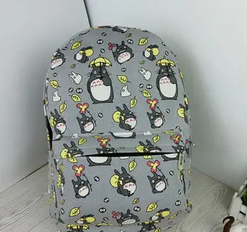

10pcs/lot fedex fast japanese style woman Cute Backpack Totoro Print Teenage Girl Boy Book Shoulder Bag canvas bagpack