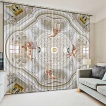 High Quality Costom Modern angel 3D Window Curtains For Bedding room Home Decoration