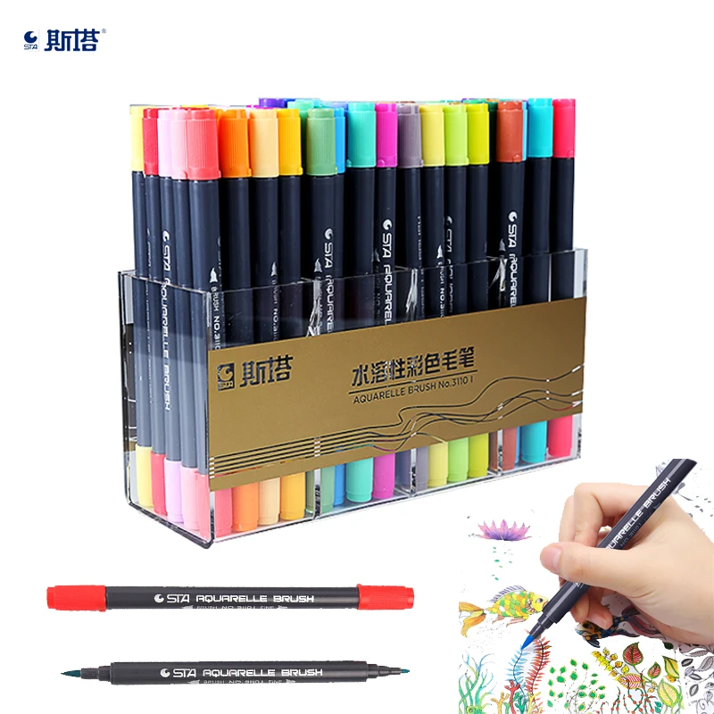 Aquarela com Waterbrush para Desenho Cores Pigmento Tintas Conjunto Sólido Pintura Aquarelas Terno Dobrável 18 - 25 33 42 8 Cheap Water Color