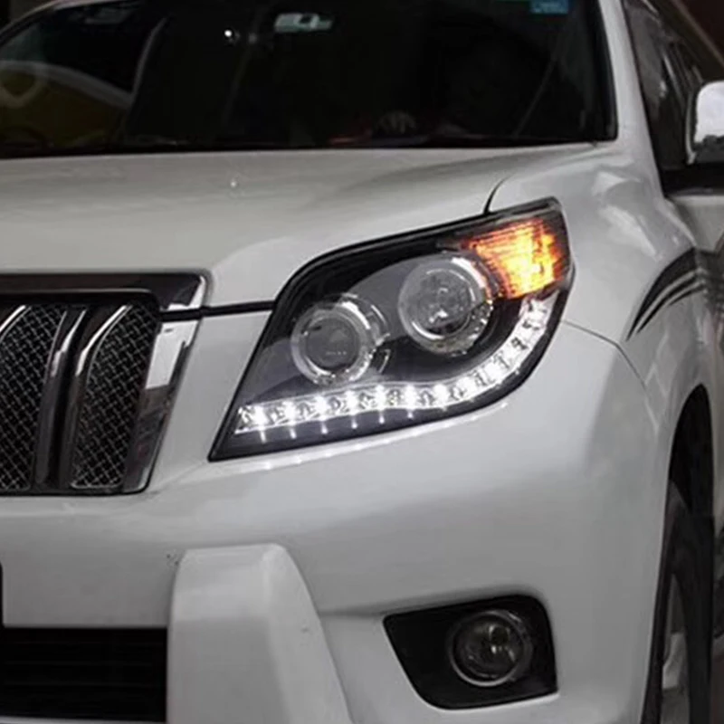 

Передняя фара для Toyota Prado Landcruiser 2700 FJ150 2009 2010 2011 светодиодный ная фара с ангельским глазом DRL Xenon