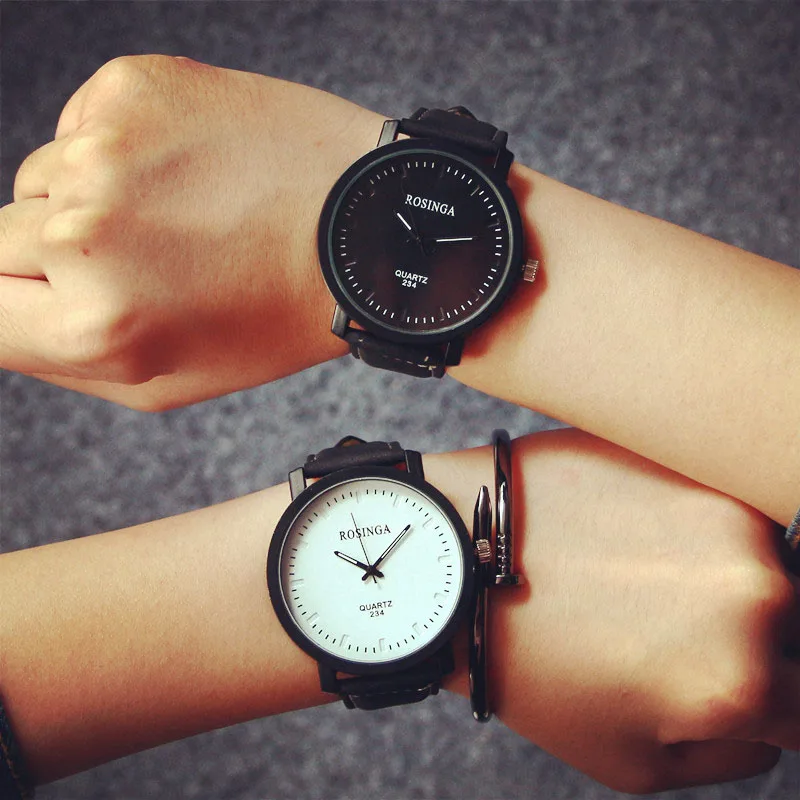 Модные новые часы Для мужчин Для женщин кожа пряжка Аналоговые кварцевые наручные часы Бизнес классические простые для девочек круглый