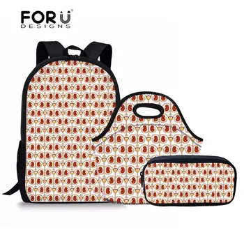 

FORUDESIGNS School Backpack Schoolbag for Girls Kidneys and Bladder Pattern School Bags Set Children Satchel Mochila Infantil