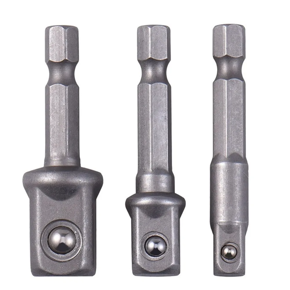 

3pcs/set Chrome Vanadium Steel Socket Adapter Hex Shank to Square Extension Drill Bits Bar Hex Bit Set Tools