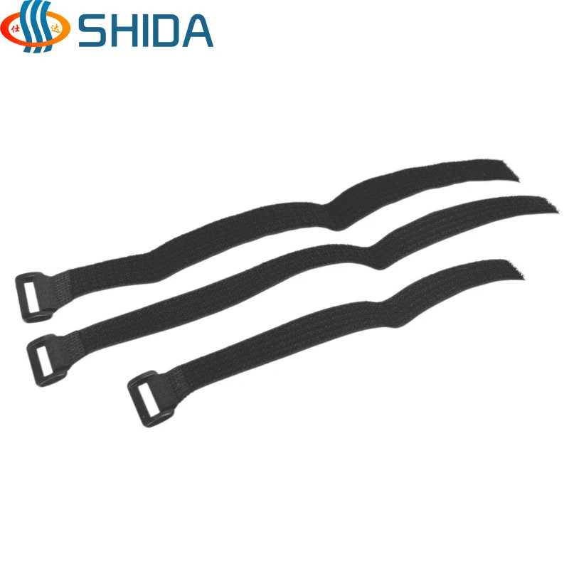 

2cm Width 15 - 60 cm Reusable Magic Tape Straps Hook Loop Cable Ties with Plastic Buckles for Power Wire Management