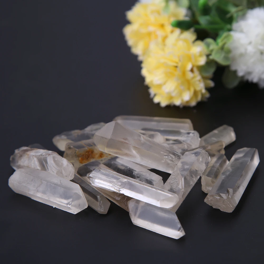 100g Natural Crystal Stones Ornament Minerals Quartz Crystal Pillar DIY Pendant Home Decoration