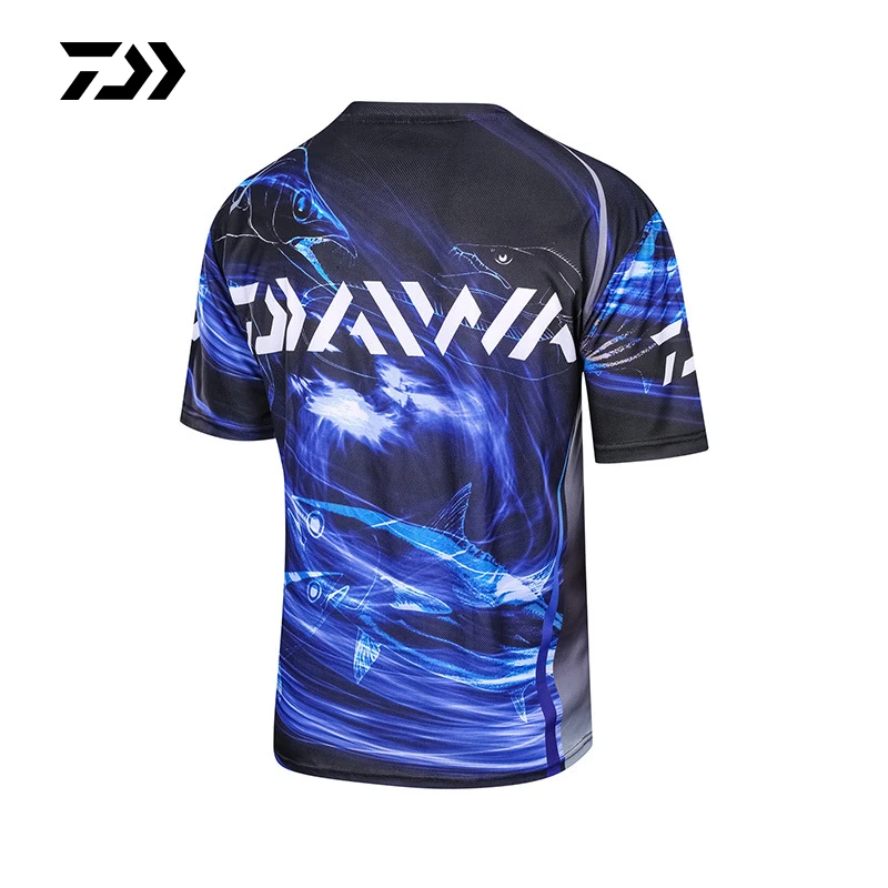 Daiwa летняя рыболовная рубашка с короткими рукавами, дышащая Спортивная одежда для рыбалки, принт, рыболовная футболка, быстросохнущая одежда Daiwa