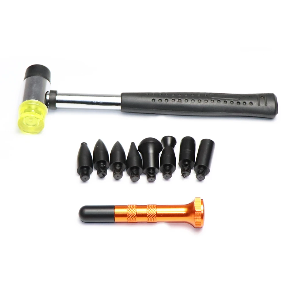 

PDR Tools Set Knock Down Tools Rubber Hammer Tap Down Pen With 9 Heads Hand Tool Set For Paintless Hail Removal Car Dent Remover