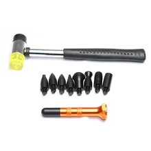 PDR Tools Set Knock Down Tools Rubber Hammer Tap Down Pen With 9 Heads Hand Tool Set For Paintless Hail Removal Car Dent Remover super pdr tools black nylon pen tap down pen paintless dent removal pen us for dent repair tool auto hand tools