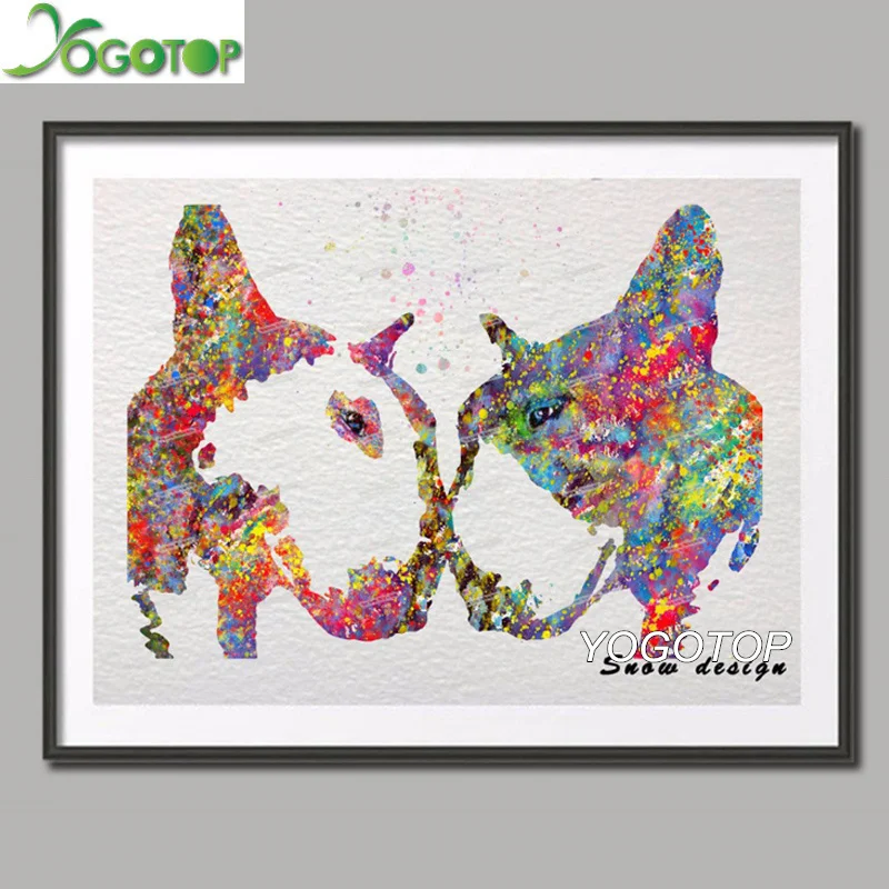 

YOGOTOP Diy Diamond Painting Cross Stitch Original Watercolor English Bull Terrier,5d Full Embroidery Mosaic Art stickers YY1016