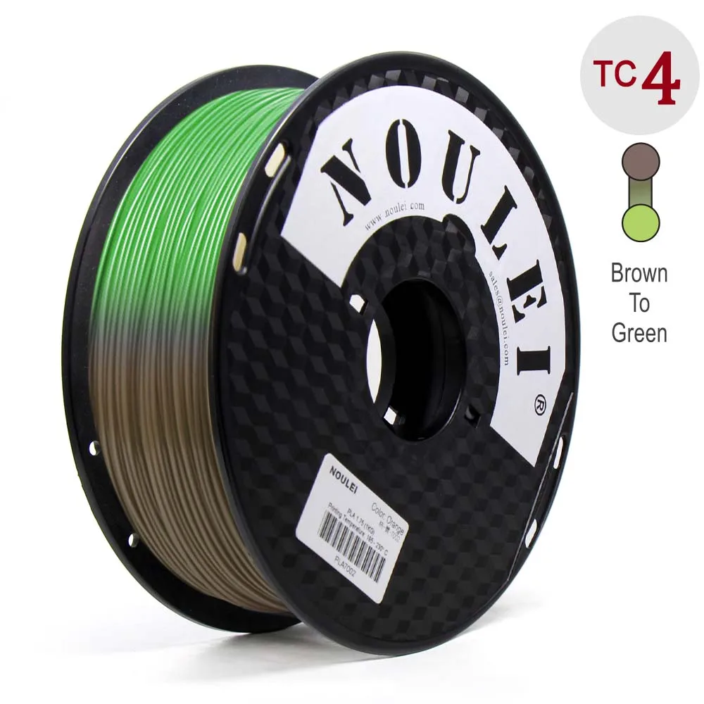 brown to green Нить для 3D-принтера Noulei, PLA 1,75 мм, 1 кг, изменение температуры, пластиковый материал для изменения температуры - Цвет: brown to green