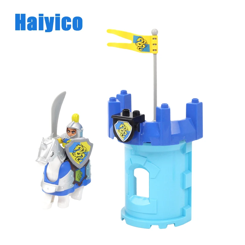 

Warfare Rome Knight Armor Weapon Horse Soldier Shield Brick Set Large Particle Compatible with Duplo Building Blocks Toys Gifts