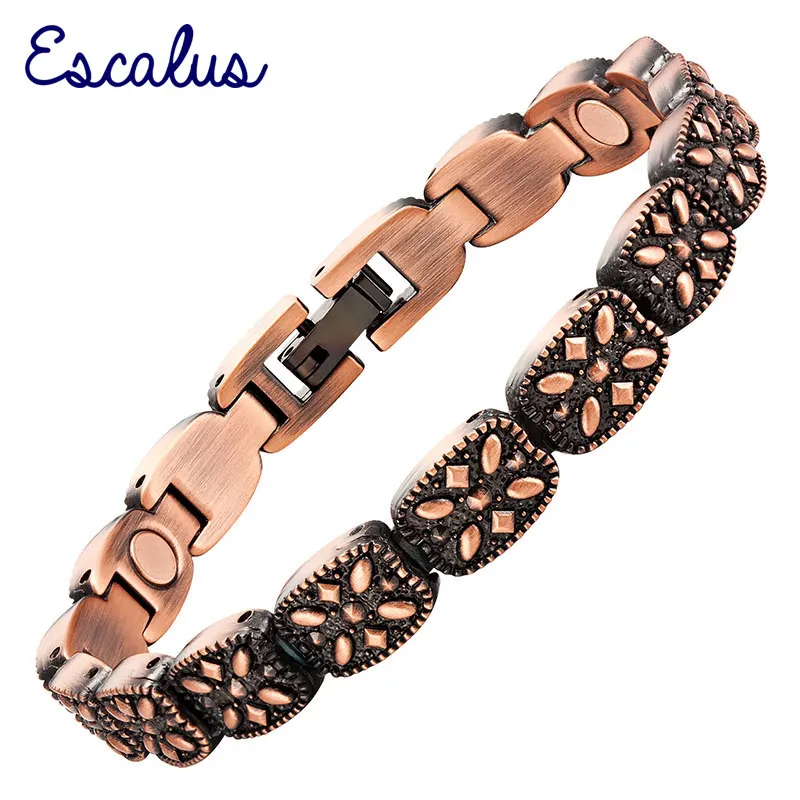 Escalus 2018 Plant Flowers Antique Copper Bracelet For Women Plant Flowers Antique Copper Bracelet