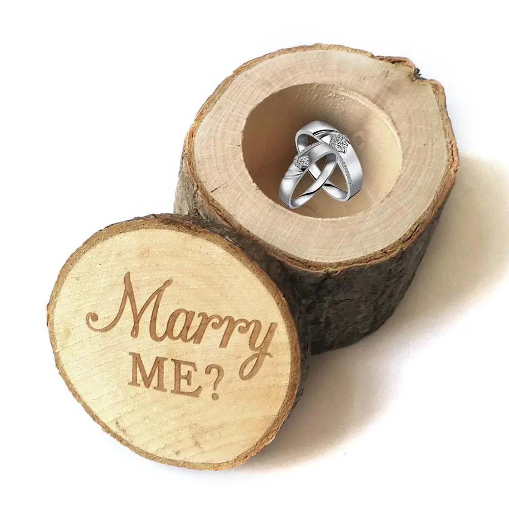 Attractive Marry Me Wooden Wedding Ring Box Original Ecological Word ...