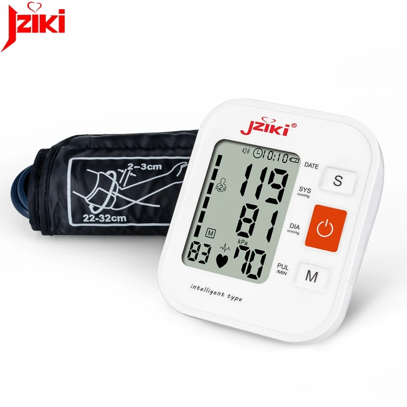 JZIKI الرقمية الذراع ضغط الدم شاشات مقياس التوتر المحمولة الرعاية الصحية bp مراقبة ضغط الدم متر مقياس ضغط الدم