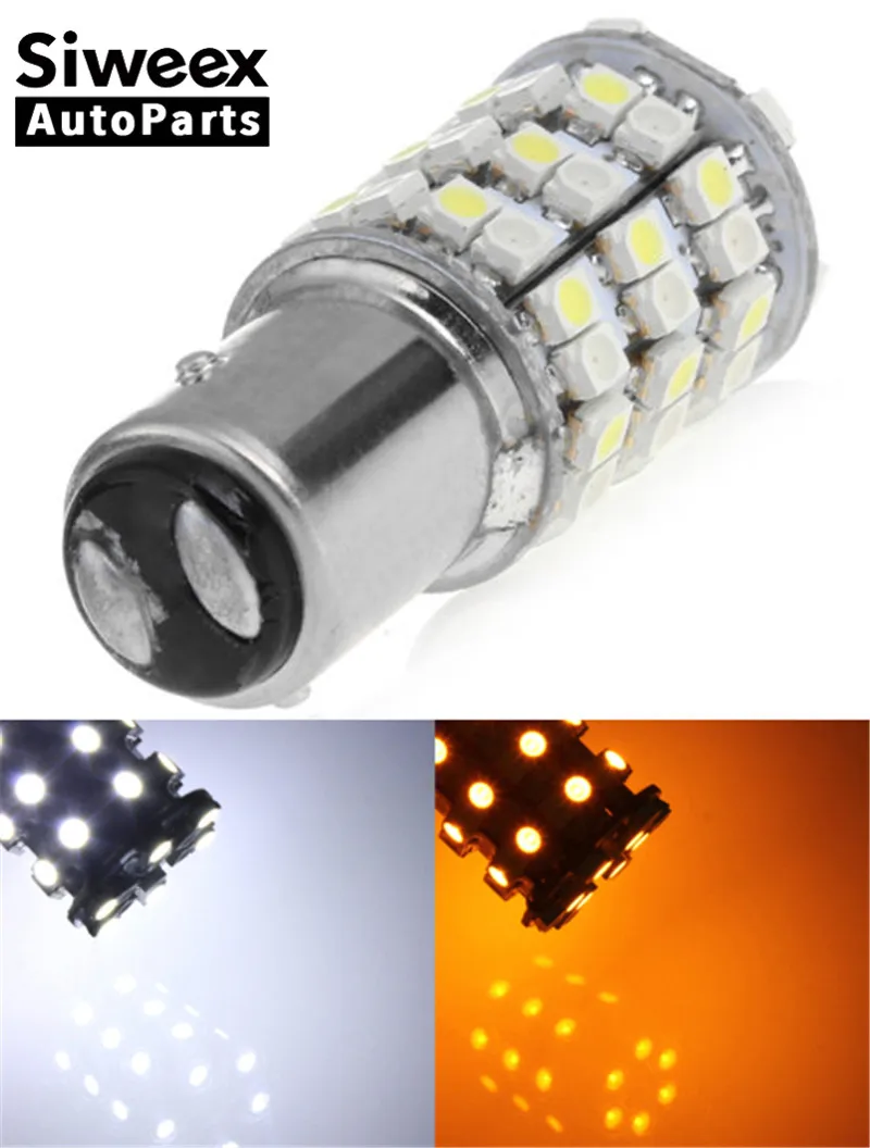 Светодиодный стоп сигнал двойной цвет (желтый/белый) 3528 60 SMD 2 шт. 3157 7443 12 В|bulb 12v|bulb