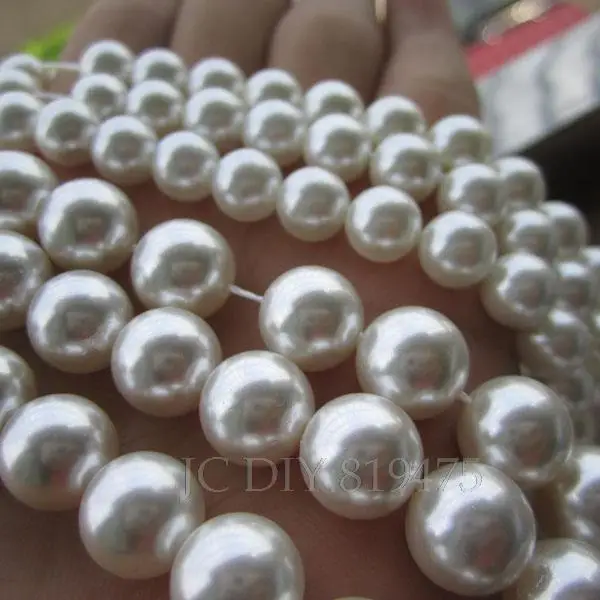 

15.5" Shell Pearl Beads Round Fashion Beads for jewelry making 4 6 8 10mm Necklace Bracelet Accessoires