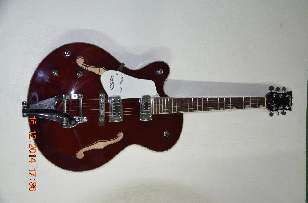 Left hand guitar electric Semi hollowbody Gretsch guitar Custom Mahogany body maple neck Quality