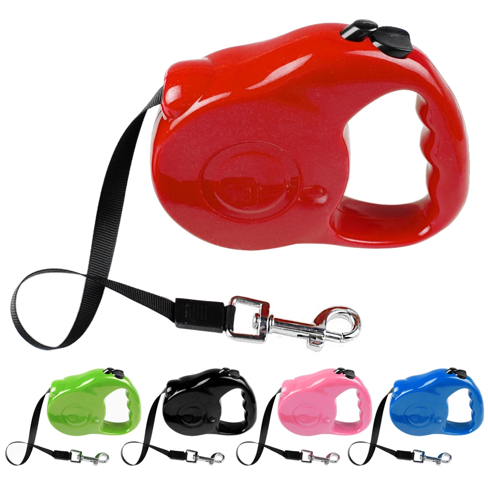 

Pug Dog Leash Retractable Pet Leads Nylon for Small Dogs Extending Puppy Walking Traction Rope 5 Color 3M 5M