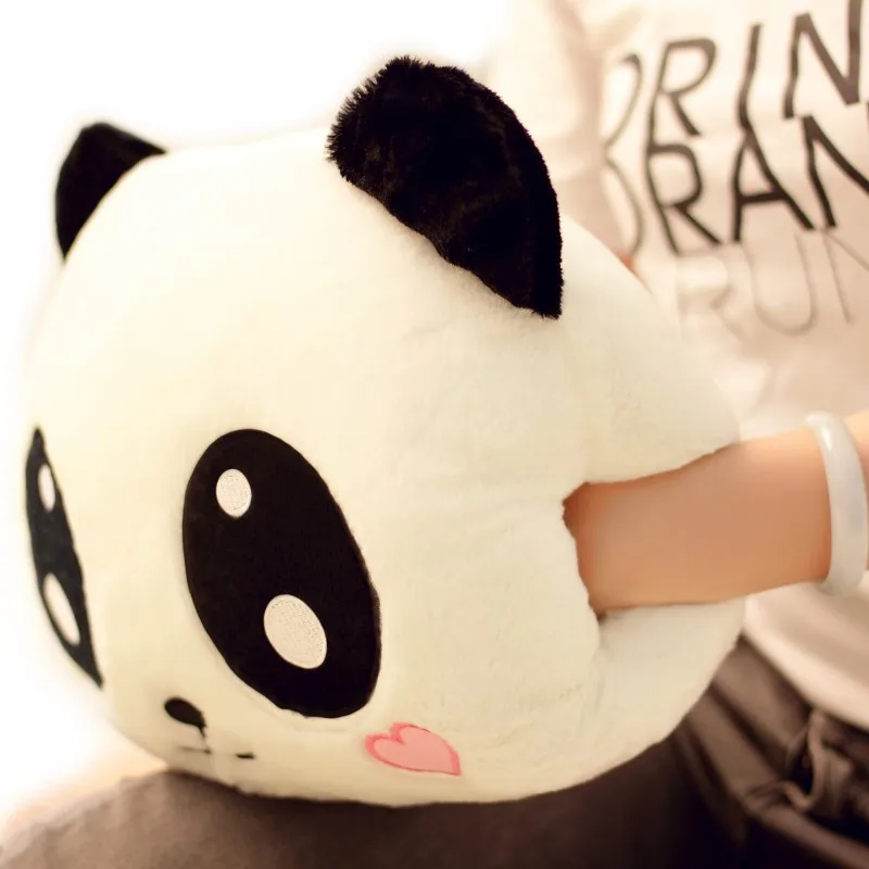 

Cute panda plush toys, cartoon girl heart warmer pillow can be inserted into the student's nap, pillow and warm hands.