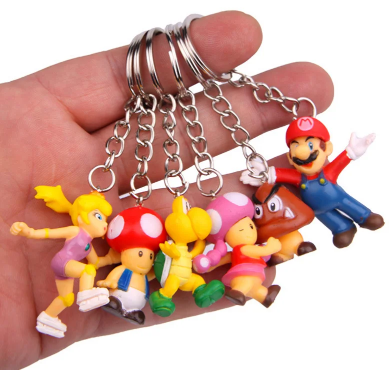 8 PCS/Set new Super Mario Bros Keychain Mini PVC Figure Toys Wario Luigi Donkey Kong Peach Bowser mario bros birthday gift 8 PCS/Set new Super Mario Bros Keychain Mini PVC Figure Toys Wario Luigi Donkey Kong Peach Bowser mario bros birthday gift