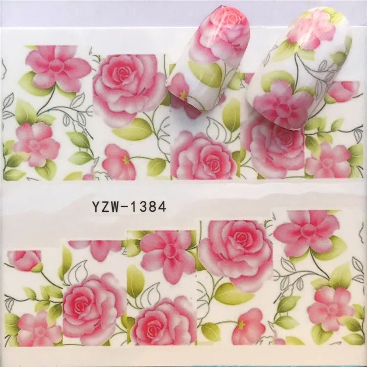 

Nail sticker art decoration rose flower tree slider adhesive Water Transfer decals manicure lacquer art accessoires polish foil
