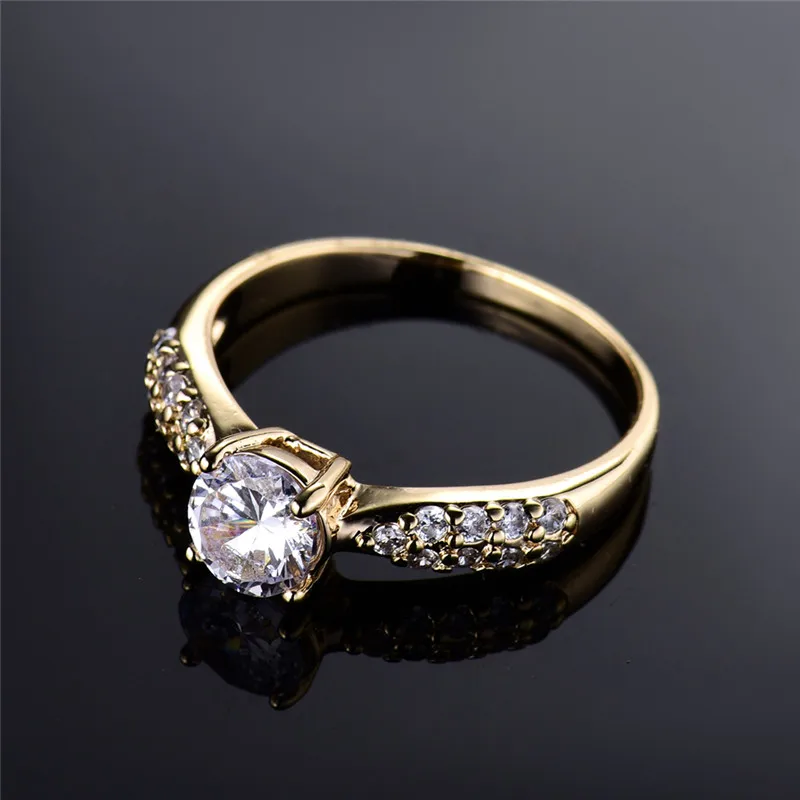 BUDONG, модный бренд, австрийский кристалл, массивное кольцо для женщин,, золотой цвет, кристалл, кубический циркон, обручальные кольца, ювелирные изделия R140