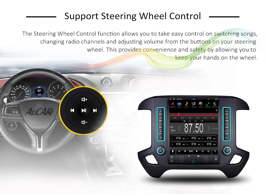 Top Android 7.1 12.1" Tesla style Vertical car radio navigation player For Chevrolet Silverado and GMC Sierra 2014 2015 2016 - 2018 8