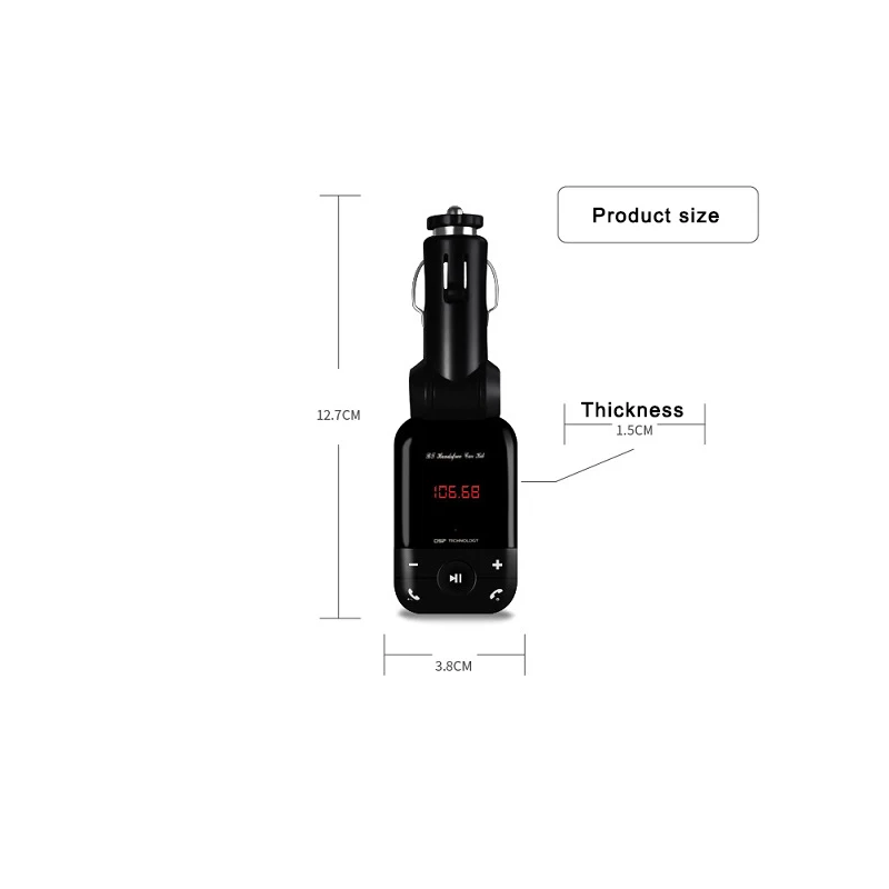 12В-24В автомобильный стерео комплект громкой связи bluetooth ЧМ-передатчик U-диск TF-карта MP3 музыкальный проигрыватель, автомобильный телефон с bluetooth