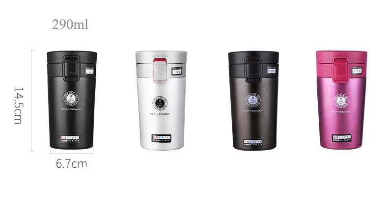 Cute Thermose Cup Thermal Bottle for coffee Vacuum Flasks Cafe Thermose one hand touch stainless steel (9)