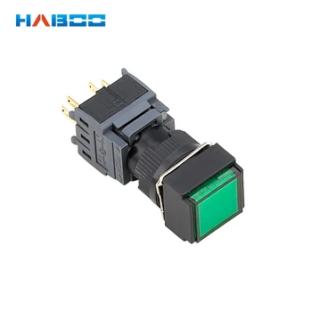 

10pcs packing factory directly momentary switch HABOO 16mm reset waterproof push button switch 3NO+3NC