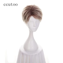 Ccutoo 1" черный коричневый блонд микс короткие синтетические волосы мужские парики термостойкие косплей полные парики