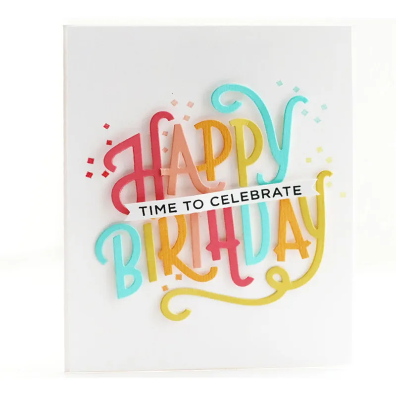 

GJCrafts Happy Birthday Words Die Stamp Sets Stamps and Dies 2019 for Card Making Scrapbooking DIY Album Embossing Paper Craft
