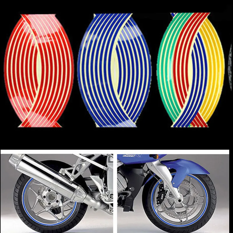 

Carlob 16 Strip Car Accessories Wheel Stickers And Decals 16" 17" 18" Reflective Rim Safety Tape Bike Moto Motorcycle Waterproof