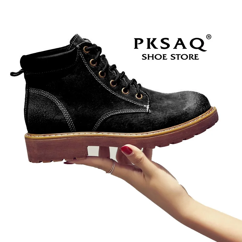 

Women Round Toe Lace-up Zip Leather Boots Casual Genuine leather Women Autumn and Winter boots