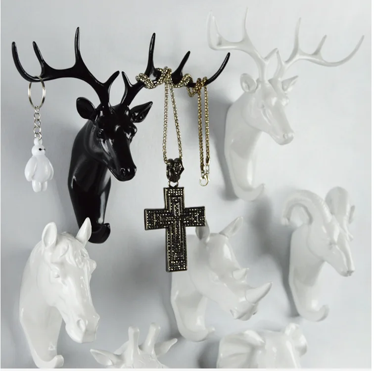 

Animal head creative decoration hook wall decoration resin handicraft gifts simple fashion household articles