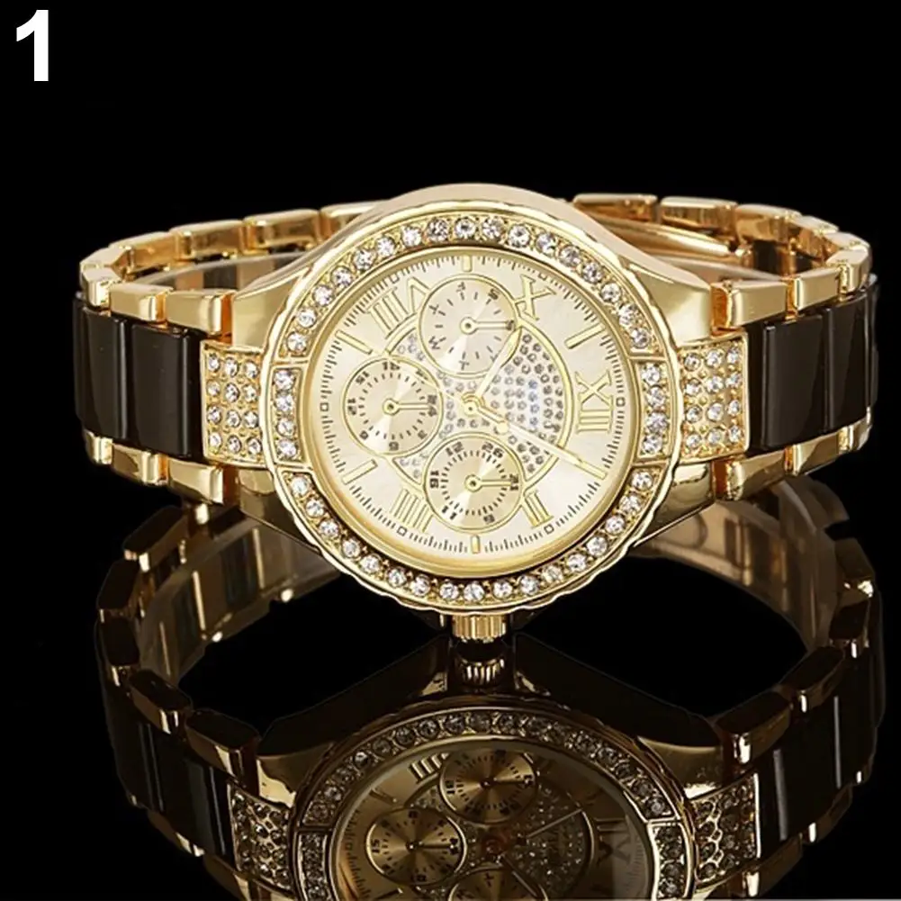 

Womens Shiny Rhinestones Crystal Diamond Dial Stainless Steel Band Analog Quartz Bracelet Wrist Watch Clock Gift Dropshipping