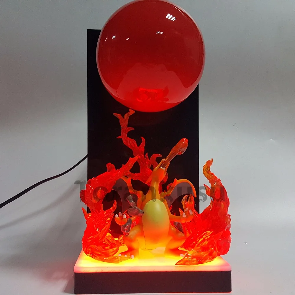 

Charizard PVC Action Figure 300MM DIY Anime Pikachu Figurine Fire Ball Led Bulb Base Diorama Charizard Model Toy