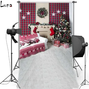 

MEHOFOTO Vinyl Photography Background For Children Merry Christmas Fireplace New Fabric Flannel For Baby photo studio ST312