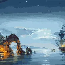 Безрамное изображение морские чудеса живопись по номерам Современная Настенная живопись ручная роспись маслом на холсте для украшения дома