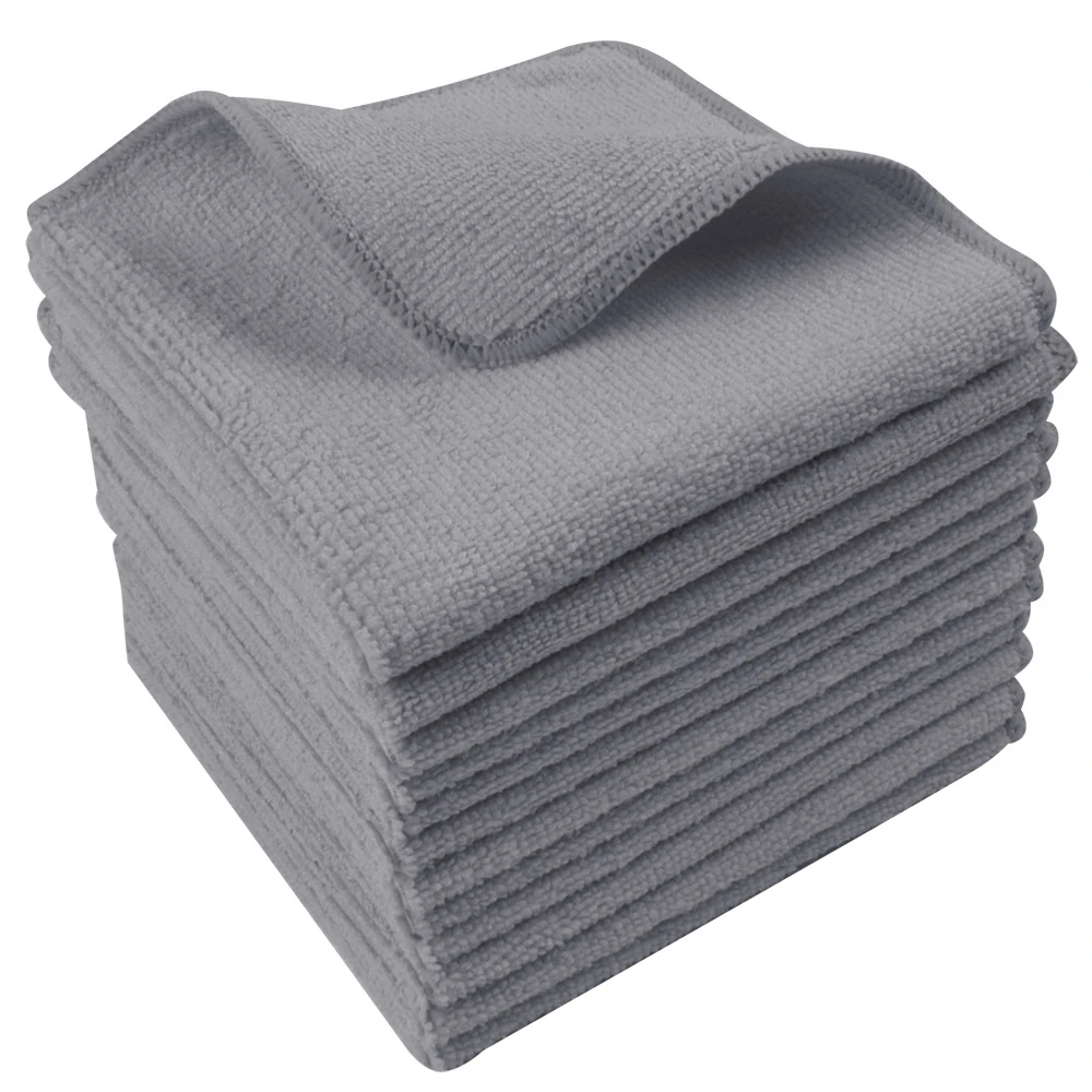 

Sinland Microfiber Towel Dish Cloth Car Cleaning Cloth Wiping Rags Towel Absorbent Fast Drying 12inx12in 20 Pack Black NEW 2019