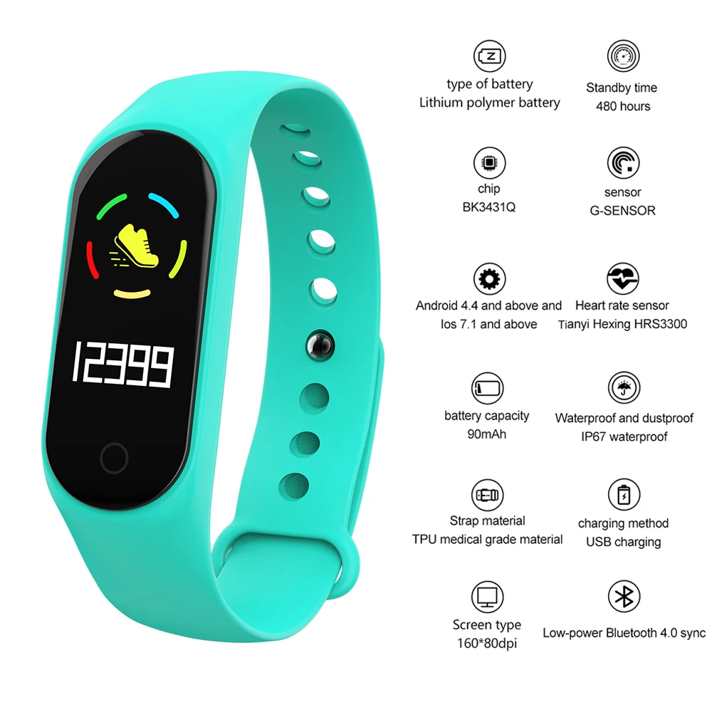 

Men SmartwatchColor Screen IP67 Fitness Tracker Blood Pressure Heart Rate Monitor Women Smart Watch for Android IOS Phone Green