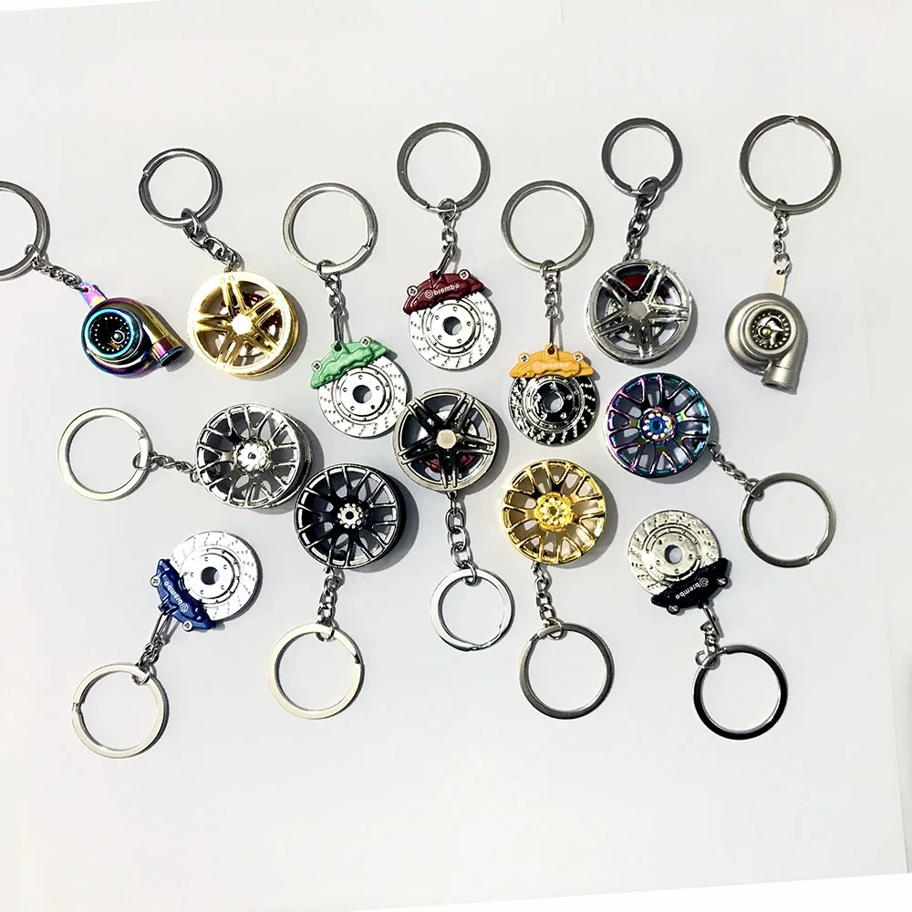 

Real Whistle Sound Turbo Keychain Sleeve Bearing Spinning Auto Part Model Turbine Turbocharger Key Chain Ring Keyfob Keyring