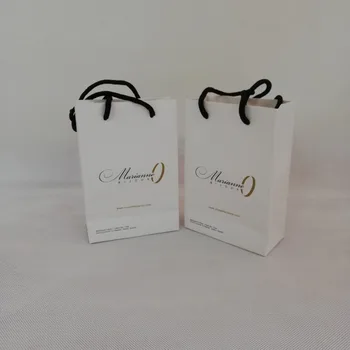 

Wholesale 1000pcs/lot High quality luxury custom bags with logo paper shopping bags with ribbon gift jewelry bag tote bag
