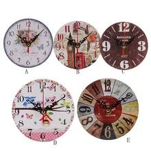 Retro 21 tipos de reloj de pared de madera artístico silencioso creativo estilo europeo redondo colorido Vintage rústico decorativo antiguo 3.344