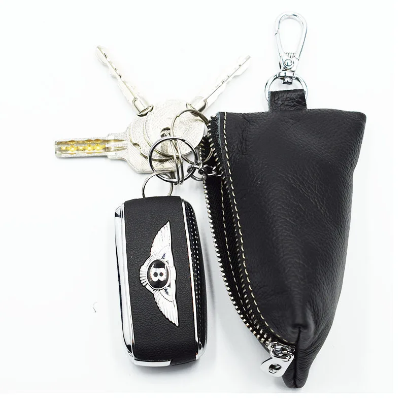 Настоящий Кожаный держатель для ключей, автомобильный держатель для ключей, кошельки, мужские ключи, органайзер, сумка, ключница, женский, на молнии, чехол для ключей, чехлы, кошелек, сумка