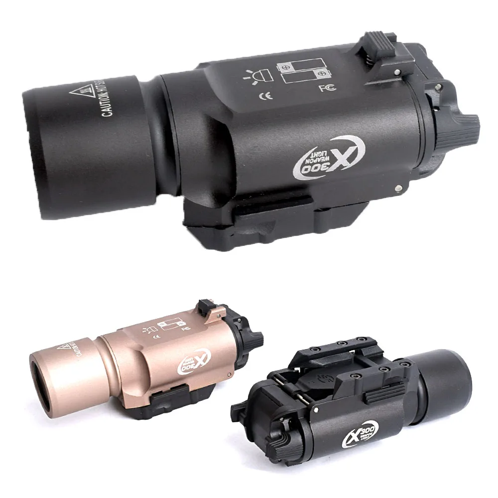 

Tactical X300 Pistol Gun Light 500 Lumens High Output Weapon Flashlight Fit 20mm Picatinny Weaver Rail